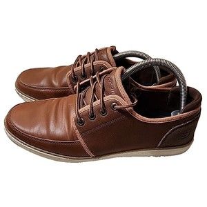 Skechers Mens Sneakers Shoes Leather‎ Brown Comfort Air Cooled 65270 Size 9.5